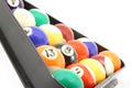 Rack of pool billiard balls Royalty Free Stock Photo