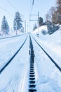 Rack railway in the Swiss Alps Royalty Free Stock Photo