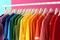 Rack with rainbow clothes Royalty Free Stock Photo
