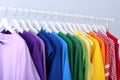 Rack with rainbow clothes