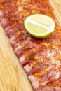 A Rack of Raw Baby Back Rib Marinated With Herbs and Spices, and Fresh Lime II