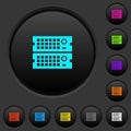 Rack servers dark push buttons with color icons