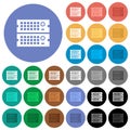 Rack servers round flat multi colored icons Royalty Free Stock Photo