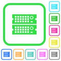 Rack servers vivid colored flat icons icons Royalty Free Stock Photo