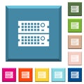 Rack servers white icons on edged square buttons