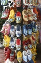 Rack of souvenir wooden shoes in Amsterdam