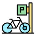 Rack station bike icon vector flat Royalty Free Stock Photo