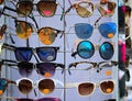 Rack of sunglasses. Outdoor street market