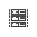 Rack units, servers icon vector, filled flat sign, solid pictogram isolated on white.