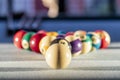 A Racked Up Triangle Of Billiard Balls Ready For A Game Of Pool Royalty Free Stock Photo