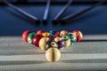 A Racked Up Triangle Of Billiard Balls Ready For A Game Of Pool Royalty Free Stock Photo