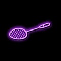 racket game badminton neon glow icon illustration Royalty Free Stock Photo