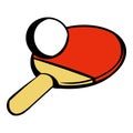 Racket for playing table tennis icon, icon cartoon Royalty Free Stock Photo