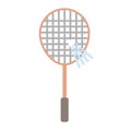 Racket and Shuttlecock flat icon Royalty Free Stock Photo
