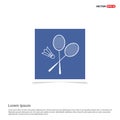 Racket Shuttlecock Icon - Blue photo Frame Royalty Free Stock Photo