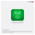 Racket Shuttlecock Icon Green Web Button Royalty Free Stock Photo