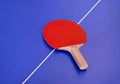 Racket for table tennis on a table Royalty Free Stock Photo
