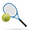 Racket and tennis ball Royalty Free Stock Photo