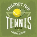 Racket with tennis ball for t-shirt logo