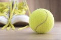 Rackets, tennis ball, shoes.