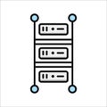 Rackmount Server Icon Color Illustration Design