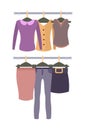 Racks with Top and Bottom Female Garments Set