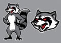 Racoon mascot in set Royalty Free Stock Photo