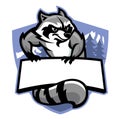 Racoon in sport mascot style in set