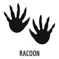 Racoon step icon, simple style.