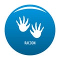 Racoon step icon blue vector