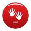 Racoon step icon vector red