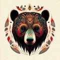 Racoon Tatoo illustration Mystical Art. Generative Ai. Royalty Free Stock Photo