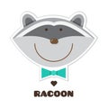 Racoon. Sticker. Vector illustration.