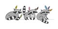 Racoons Family. Funny Characters for your design