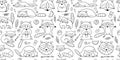 Racoons Family. Funny Characters. Seamless pattern for your design