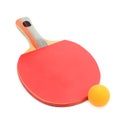 Racquet and balls to play ping-pong Royalty Free Stock Photo