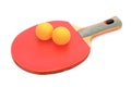 Racquet and balls to play ping-pong Royalty Free Stock Photo