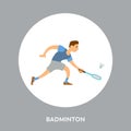 Racquet Sport Competitors on Tournament. Badminton