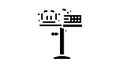 racquet stringing machine glyph icon animation