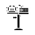 racquet stringing machine glyph icon vector illustration
