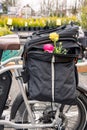 Rad Power eBike with flowers example of using electric bicycles as alternative transportation