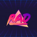 Rad retro futuristic glow logo. Royalty Free Stock Photo