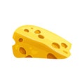 Radamer, brick or gouda chunk, vector icon Royalty Free Stock Photo