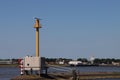 Radar antenna on the quay along the Nieuwe Waterweg to guide the traffic in the port of Rotterdam