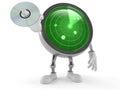 Radar character holding cd disc Royalty Free Stock Photo