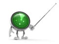 Radar character holding pointer stick