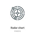 Radar chart outline vector icon. Thin line black radar chart icon, flat vector simple element illustration from editable analytics