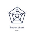 radar chart with pentagon icon from user interface outline collection. Thin line radar chart with pentagon icon isolated on white