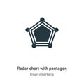 Radar chart with pentagon vector icon on white background. Flat vector radar chart with pentagon icon symbol sign from modern user