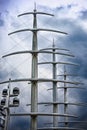 Radar communication and Navigation system tower on a luxurious yacht Royalty Free Stock Photo